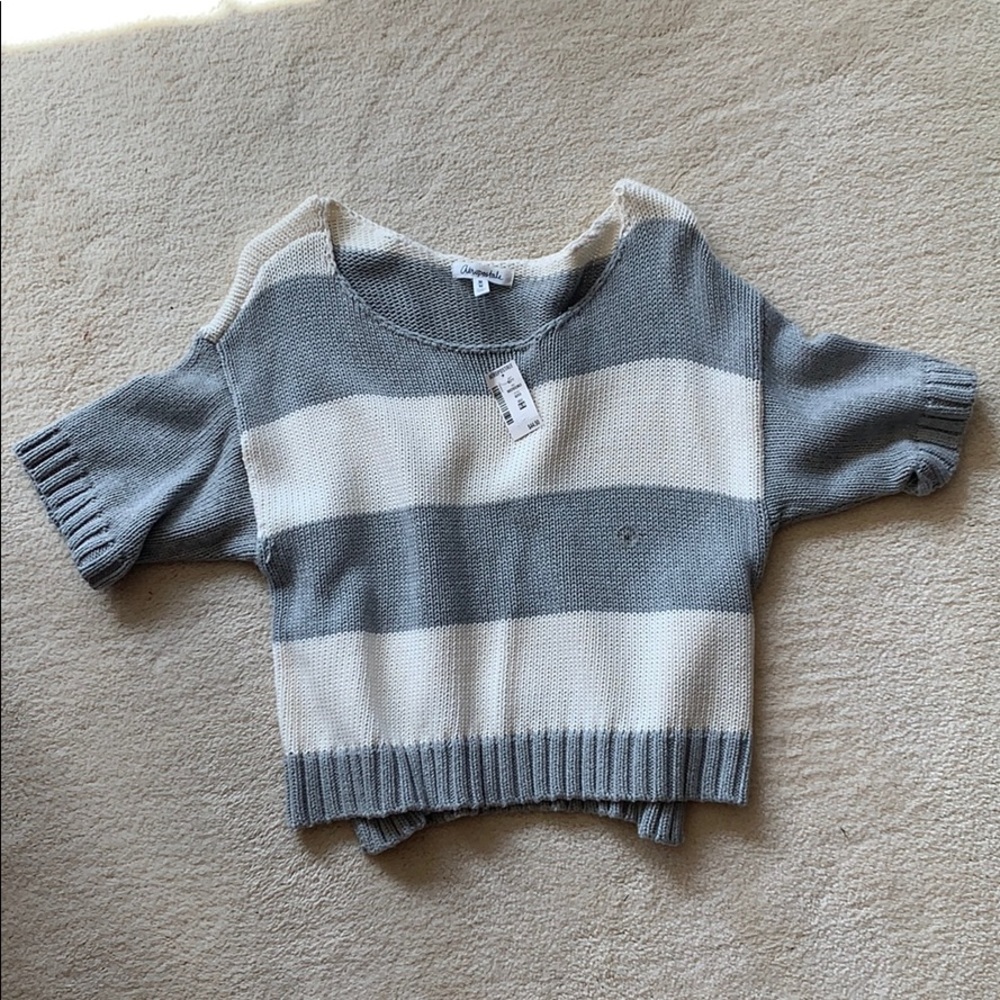 Knitted Grey and Cream Shirt